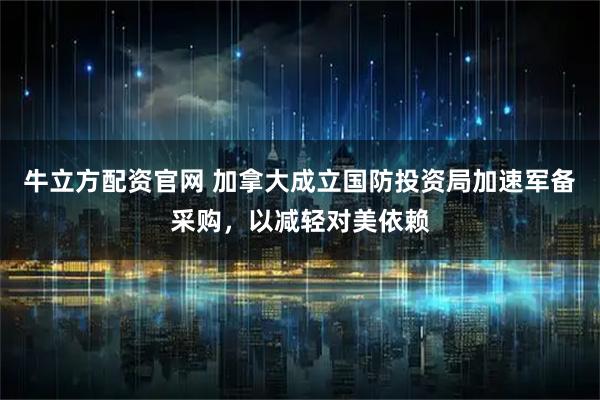 牛立方配资官网 加拿大成立国防投资局加速军备采购,以减轻对美依赖
