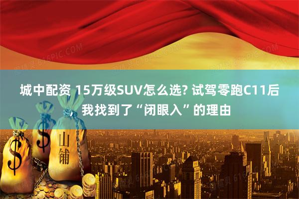 城中配资 15万级SUV怎么选? 试驾零跑C11后，我找到了“闭眼入”的理由