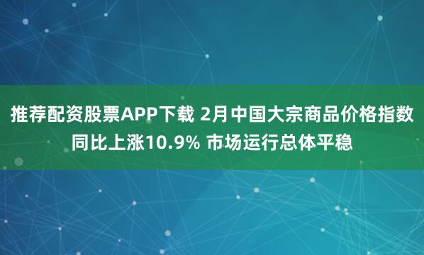 推荐配资股票APP下载 2月中国大宗商品价格指数同比上涨10.9% 市场运行总体平稳