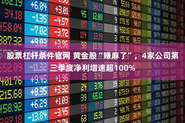 股票杠杆条件官网 黄金股“赚麻了”，4家公司第三季度净利增速超100%